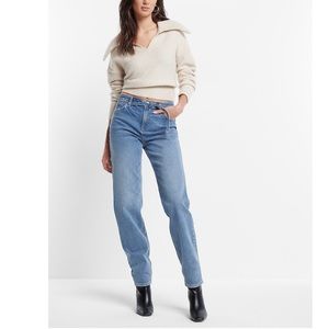 Express Belted Baggy Tapered Jeans size 6